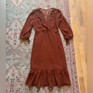 Brown polka dot dress